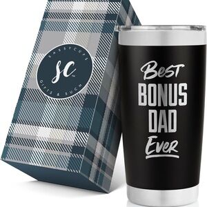 Black Tumbler with Bonus Dad Design